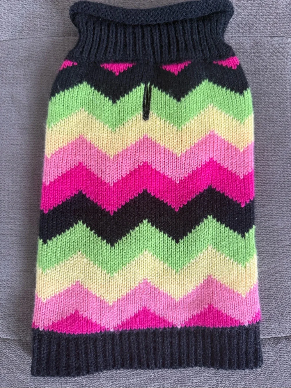 XS Dog Sweater Bundle - Black Worthy Dog Chevron and Pink Patchwork Patterns